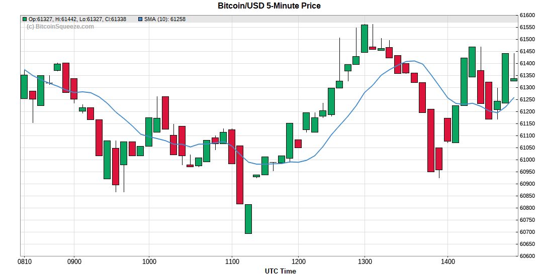 Bitcoin/USD 5-minute Price Chart
